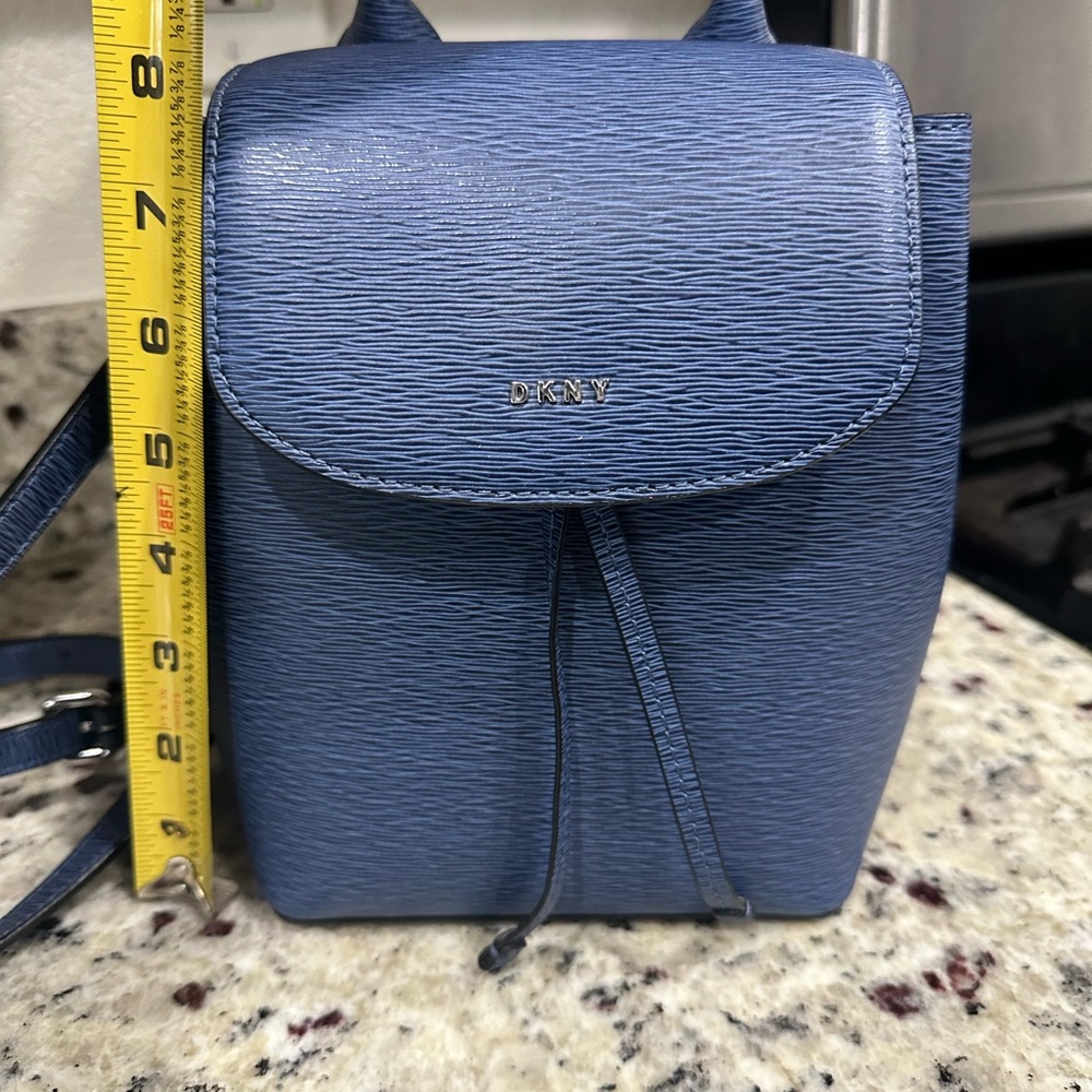 DKNY Blue Leather Lex Backpack, like new! - Picture 9 of 9